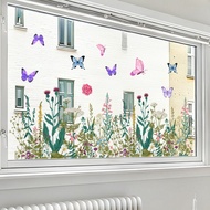 【JTFY】Flower Butterfly Window Cling Static Decal for Home Decor Kitchen Bathroom