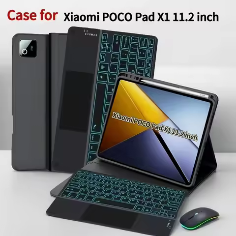 Case For Xiaomi POCO Pad X1 11.2 Inch Case Keyboard, For POCO Pad X1 11.2 (25099RP08G) Removable Key