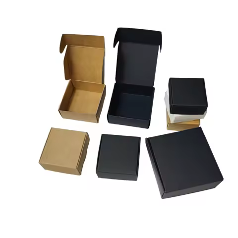 30/50/80/100pcs Black/White/Kraft Packaging Earring Jewlery Paper Box Gift Cardboard Box Jewelry Dis
