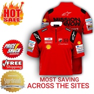 Racer Edition: Ducat1 MissionWinnow Racing Team Mens Short Sleeve Half Zip Pullover Collar Casual Polo Shirt