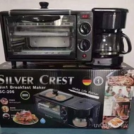 🚓Triple Breakfast Machine Household Multi-Functional Toaster Oven Coffee Maker Bread Maker