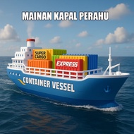 Children's Toy Cargo Ship Container Inertia Kids Cargo Ship Model Simulation Car Cargo Ship Toy/