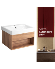 COTTO ตู้เก็บของสำหรับอ่างล้างหน้า รุ่น V00162 PW Melamine H Cabinet for C01561 สีลายไม้ สีลายไม้