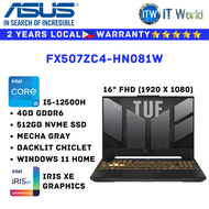 Itw | Asus Laptop TUF Gaming F15 | i5-12500H | GDDR6 4GB | 512GB SSD | Iris Xe (FX507ZC4-HN081W)