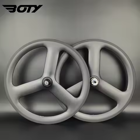 20Inch 3-spoke carbon wheels 41mm depth 22.5mm width fixed gear hubs for Track/Road Racing 451 tri-s