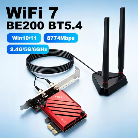 FENVi WIFI 7 BT5.4 BE200 PCIE WiFi Adapter 8774Mbps 802.11BE Tri-Band 2.4G/5G/6Ghz Wireless Network 