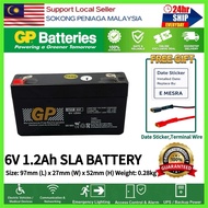 ORIGINAL GP 6V 1.2Ah Rechargeable Sealed Lead Acid Battery - GPP612 GP Back Up Battery 6V1.2AH Recha