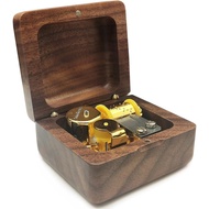 Mini Wooden Music Box 18 Note Wind Up Music Box Wooden Music Box (Walnut, Song: Spirited Away-Always