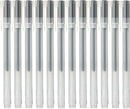 Moma Muji MUJI 0.38mm Black color Gel Ink Cap Type Ballpoint Pen 12 Pieces Set with Original Pen Case,12 Count (Pack of 1)(M00312)