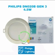PUTIH Philips LED DN020B GEN3 4.5w 4.5 W WATT DOWNLIGHT PANEL 3.5 INCH - White