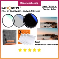 KNF Concept Filter Kit 55mm - UV + CPL + Variable ND 2-400 Free Premium Filter Case