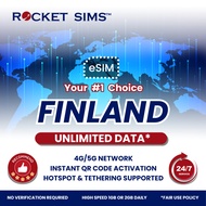 Finland eSIM Rocket 1-2GB High Speed Daily Unlimited Data | Email Delivery | Tethering & 24H Support