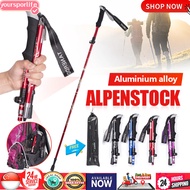 Outdoor Hiking Stick foldable Walking Stick 5 Section Trekking Poles Walking Sticks Anti Shock Teles