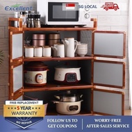 Z1 SSL Kitchen Cabinet Storage Cabinet Cupboard Stainless Steel Household Economical Wooden Grain Simple JP