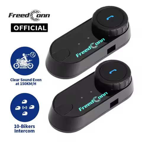 Freedconn T Com VB Motorcycle Intercom Bluetooth Helmet Headset Headphone BT 5.0 FM Music Share Grou