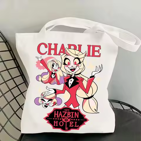 Popular Hazbin Hotel Vox Canvas Bag Shopping Tote Bag Shopper Bag for Fans Gift Latest Model Fashion