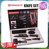 🔥Good Quality🔥Knife Set 7Pcs Sharp Kitchen Knife Cleaver Slicing Chef Knife Gift Set (Knife+Peeler+S