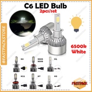 C6 LED Bulb Headlight Full Range Car Auto Headlamp DIY Fog Lamp 6500k White Light H1 H3 H4 H7 H11 90