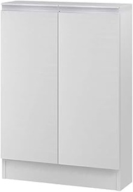 IWATSUKI Storage Shelf with Door to Order White Wood Width 18.7-47.2 inches (45-120 cm), Width 18.1