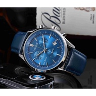 Citizen CITIZEN Fashion Trend Quartz Movement Leather Strap Japanese Korean Watch Men's Watch Blue Dial