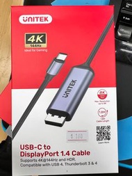 4k USB-C to DisplayPort 1.4 Cable Supports 4K@144Hz and HDR, Compatible with USB 4, Thunderbolt 3 &amp; 4