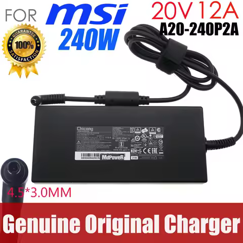 Genuine Chicony 20V 12A 240W A20-240P2A 4.5mm Pin AC Adapter Charger For MSI Delta 15 A5EFK-033FR Ga