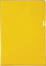 Exacompta 660535E Pack of 10 PVC Plastic File Wallets for DIN A4 Transparent Transparent Yellow Top 