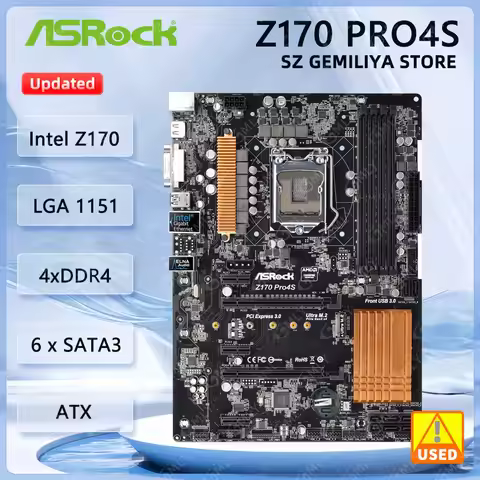 Placa base ASRock Z170 PRO4S Intel Z170 LGA 1151 DDR4 64GB M.2 compatible con i5-7600 i3-6300 i5-640
