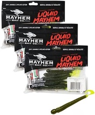 Liquid Mayhem 4" Creep - Watermelon Seed with Chart Tail - Soft Plastic Fishing Lure for Walleye 24 