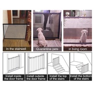 Pet Gate (M.STOCK) Baby Gate Magic Mesh Pet Gate Enclosure Fences Adjustable Portable Folding Mesh D