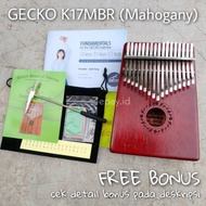 GECKO K17MBR Kalimba 17 Keys Solid Mahogany Red Mbira FREE BONUS ORIGINAL