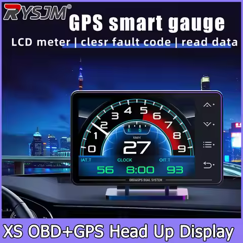 XS Car Gauge OBD GPS Head-up Display Speedometer Turbo Boost Oil Pressure Oil Temperature G Value Gy