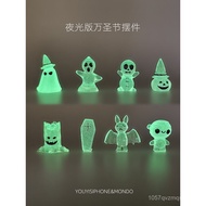 New Halloween decorations: pumpkin, skull, ghost, resin figurines, festive scene luminous dolls19Yua