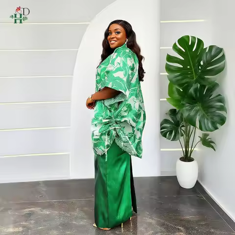 H&D Plus Size African Clothes For Women 2PCS Sets Dress And Coat Suits Dashiki Ankara Turkey Wedding