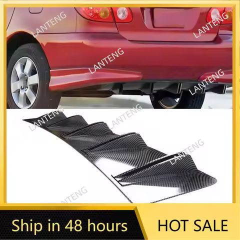 Car Rear Diffuser Shark 10 Fins Bumper Wing Splitter Chin Spoiler Lip For T0yota Corolla Body Protec