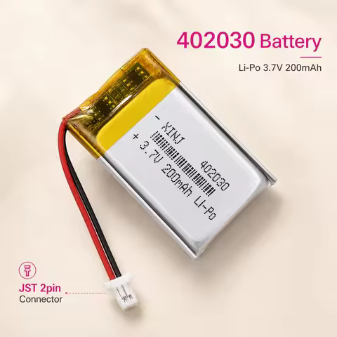 Rechargeable Li-ion Battery 402030 3.7V 200mAh 0.74Wh with JST 2Pin 1.0mm Plug for Sat Nav MP4 DVR D