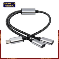 HIk USB C Male to 2 USB C Female Cable Adapter Headphone Type C Adapter 480Mbps Data Transmission 30