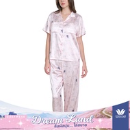 Wacoal Dreamland Collection ชุดนอนกันโป๊ แขนสั้นขายาว ผ้าซาติน พิมพ์ลาย Stary clouds รุ่น WN7V21