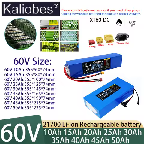 60V 21700 Lithium Battery Pack 10Ah 15Ah 20Ah 25Ah 30Ah 35Ah 40Ah 45Ah 50Ah Rechargeable Li-ion Batt