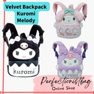 🔥 HOT ITEM 🔥Kidz Kuromi Melody Velvet Backpack