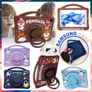 360 degree rotating Stand Kid Safe Cute Cartoon Penguin NASA Astronaut Shockproof Tablet Case Cover for Samsung Galaxy Tab A8 10.5 SM-X200 X205 X207 A7 Lite 8.7 T220 T225 A 8.0 T290 T295 T297 S6 Lite P610 P615 P613 P619