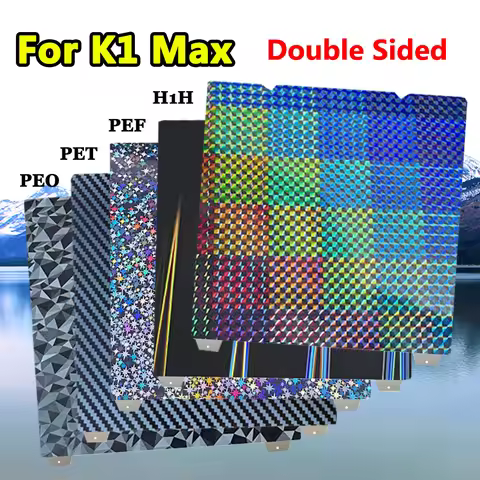 For Creality K1 Max Heated Bed 310x315mm Double Sided Smooth PEO PET Textured PEI Spring Steel Sheet