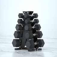 【ส่งจากกรุงเทพฯ 】แร็คดัมเบลสามารถวางไว้ที่บ้านของผู้ชายชุบพลาสติกหกเหลี่ยมอุปกรณ์ดัมเบลคงออกกําลังกา