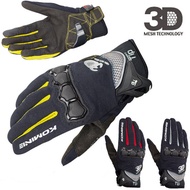 Motorcycle Komine Gloves Komine GK162 3D Protect Carbon Fiber Mesh Gloves Plus Touch Screen Full Fin