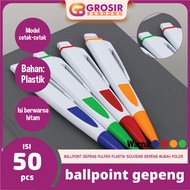 [Contents 50]Flat Ballpoint Pens, Flat Plastic Pens, Plain Promotional Souvenirs