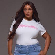 Curve White Graphic Printed Heaven Cotton T Shirt Top