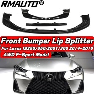 JDM Glossy Black Car Front Bumper Splitter Lip Spoiler Diffuser Protector For Lexus IS250 IS350 IS30