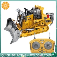 1:24 2.4GHz 9 Channels Remote Control Tractor Toy Bulldozer RC Aluminum Alloy Engineering Tractor To