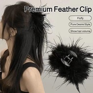 【Fluffy Ostrich Feather】Ostrich Feather Hair Clip / Fashion Hair Accessory / Women Hair Claw Clip