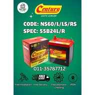 [FREE Installation Provided] Century Marathoner Max Car battery ,Bateri kereta NS60L/R , 55B24L/R